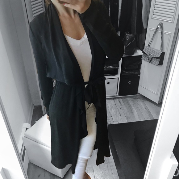 🆕 LAST 1▪️Black Longline Duster Cardigan Jacket - Picture 2 of 7